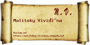 Malitsky Viviána névjegykártya
